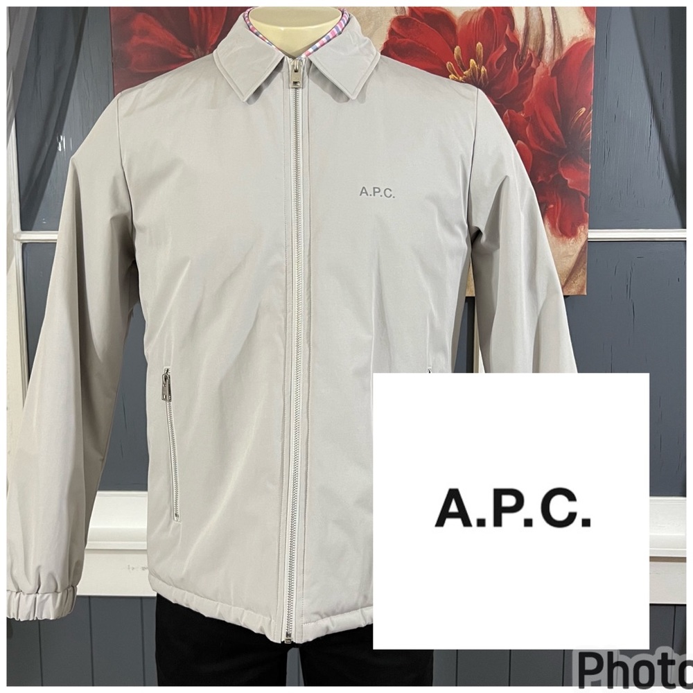 APC Mens sz M Lefty Zip Softshell Jacket Full zip Chantilly Lace Water Repellent